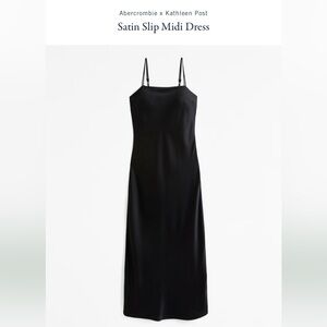 Abercrombie & Fitch x Kathleen Post Black Slip Midi Dress - Size Small